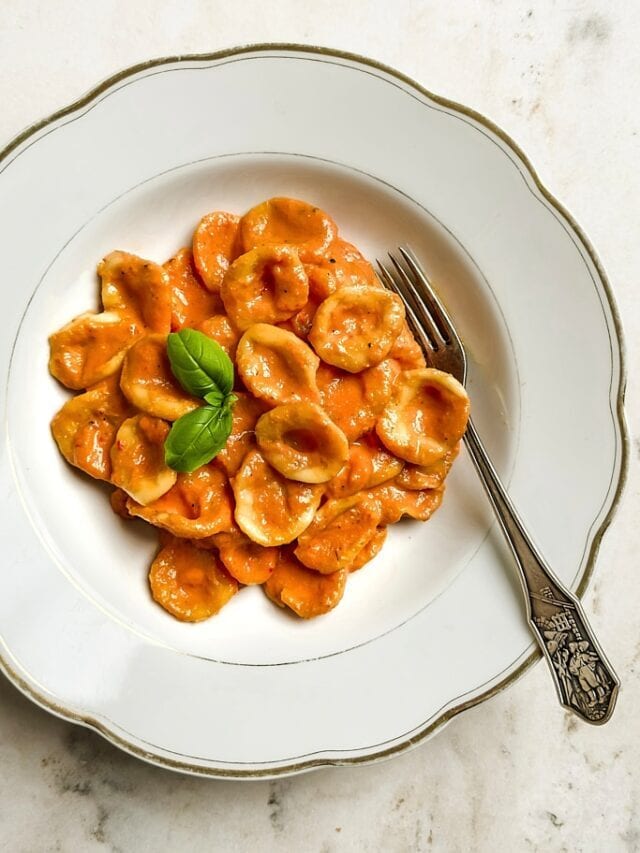 Orecchiette with Creamy Red Pepper Sauce Story
