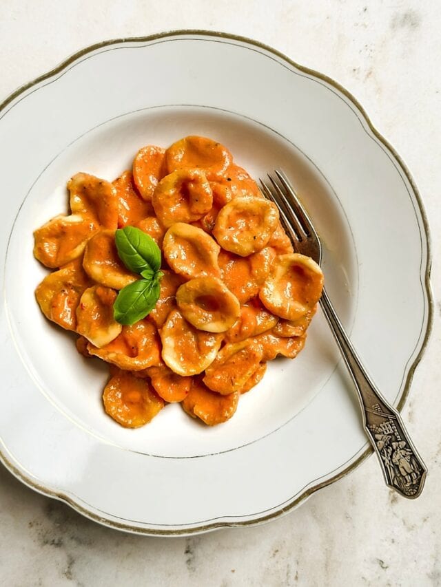 Orecchiette with Creamy Red Pepper Sauce Story